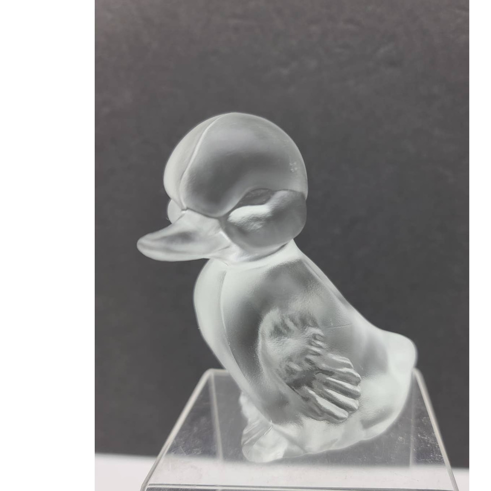 Vintage Fenton Frosted Glass Hand Blown Duckling 3.5" Collectible Decor